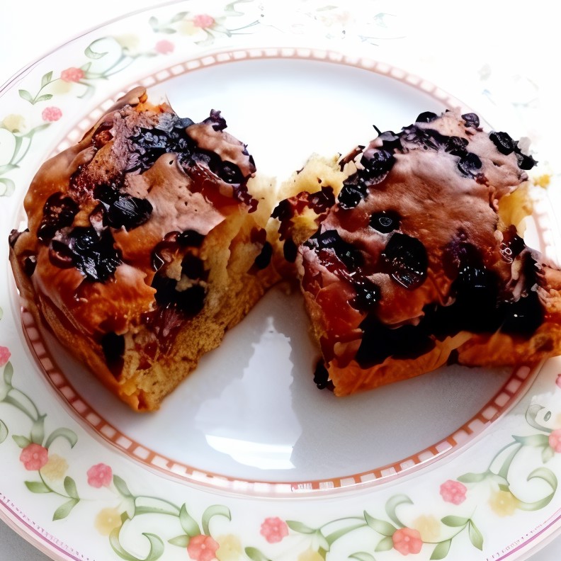 Кекс с белым шоколадом и черникой