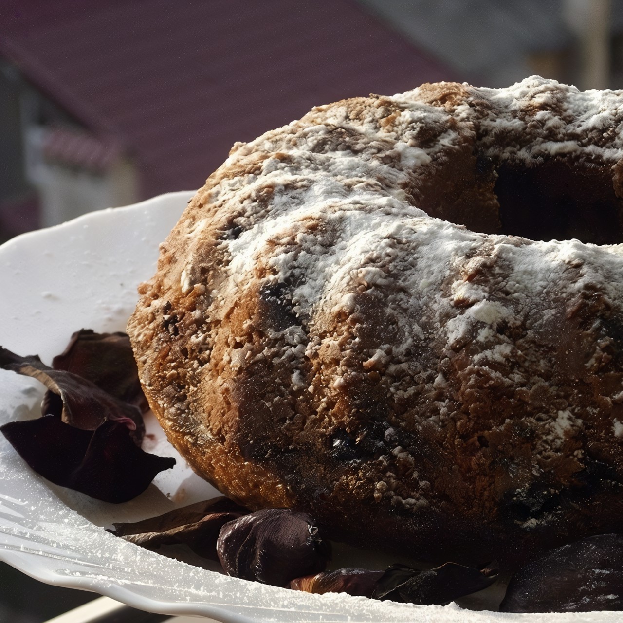 Кекс с вишней и орехами