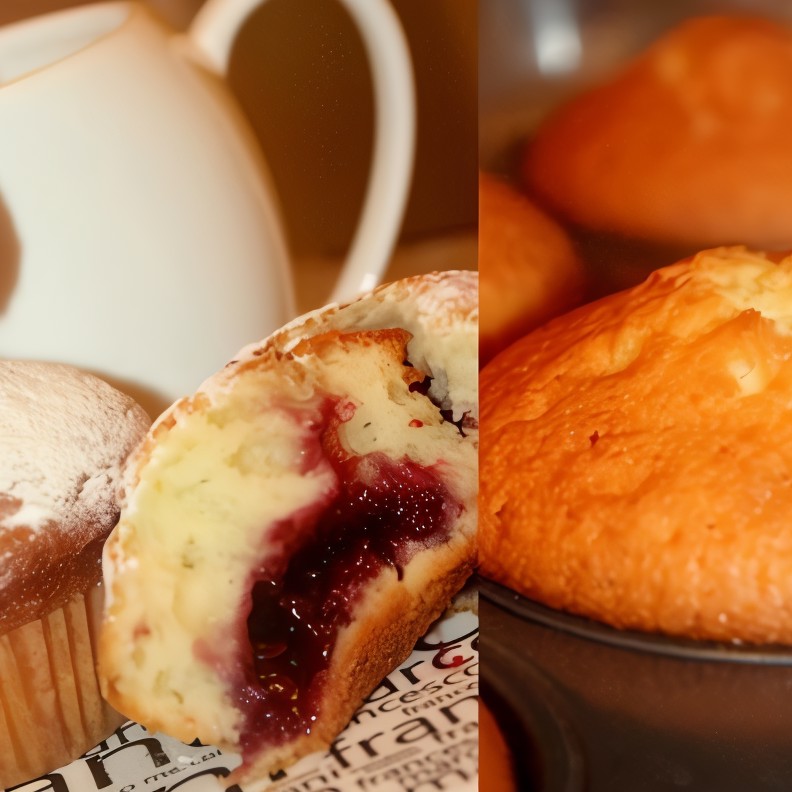 Кексы на йогурте с ягодным джемом