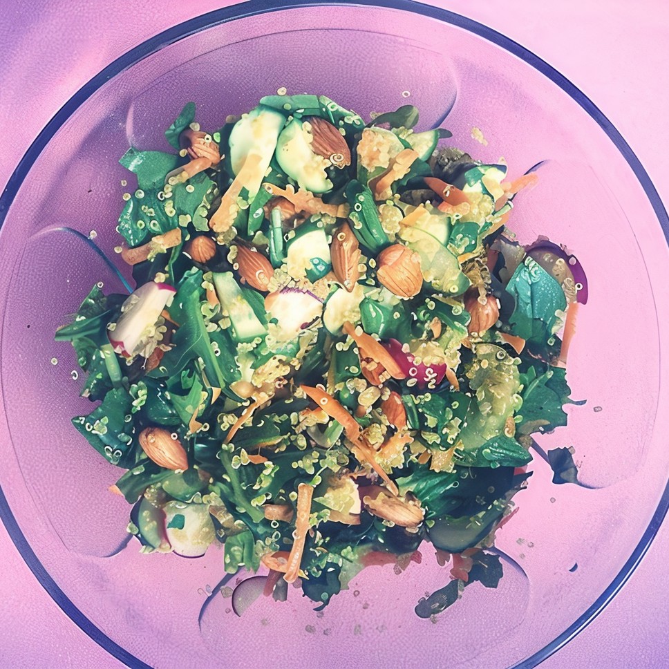 Киноа с миндалем и рукколой