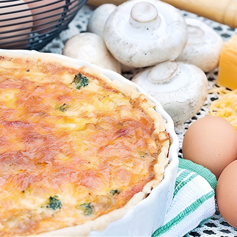 Киш с грибами и сыром фонтина