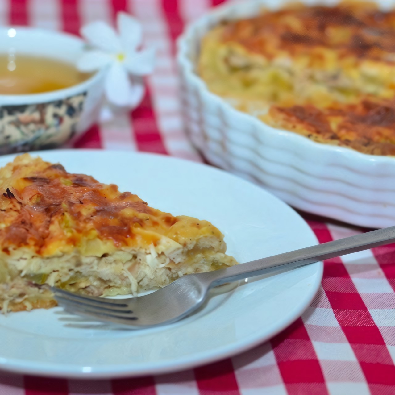 Киш с курицей и цукини