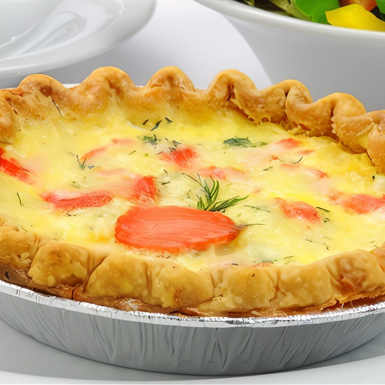 Киш со свежим лососем и укропом