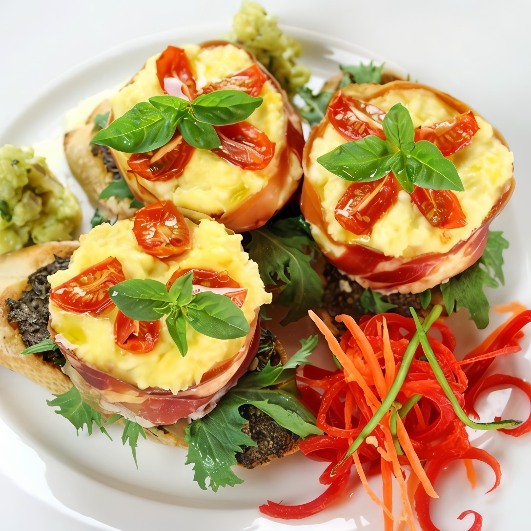 Киш в стаканчиках из прошутто