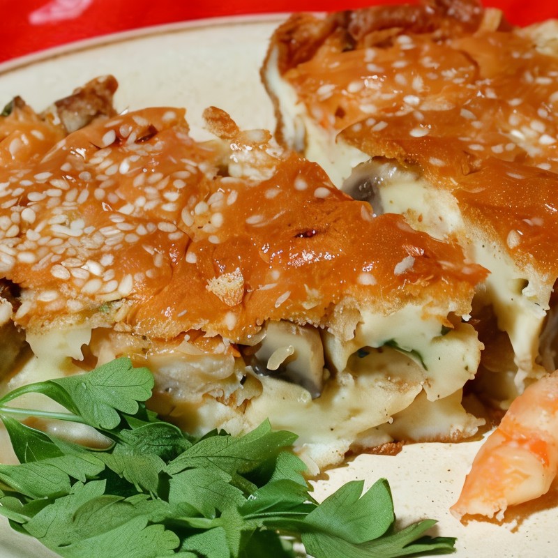 Клафути из креветок с грибами