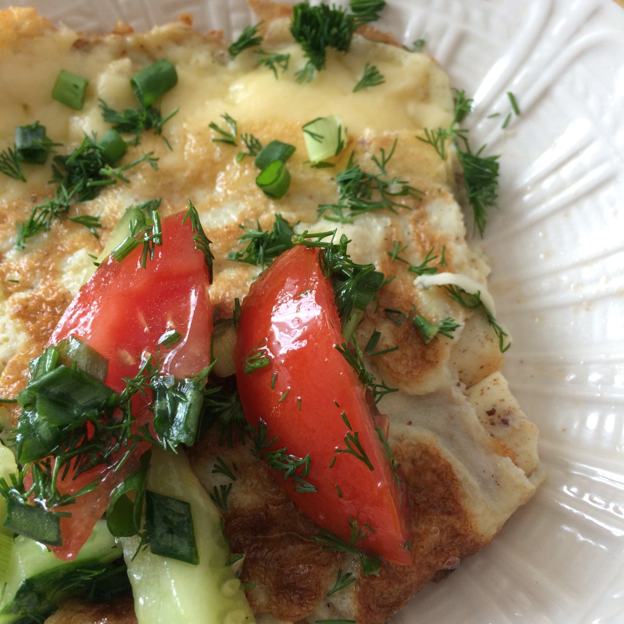 Классический французский омлет с сыром