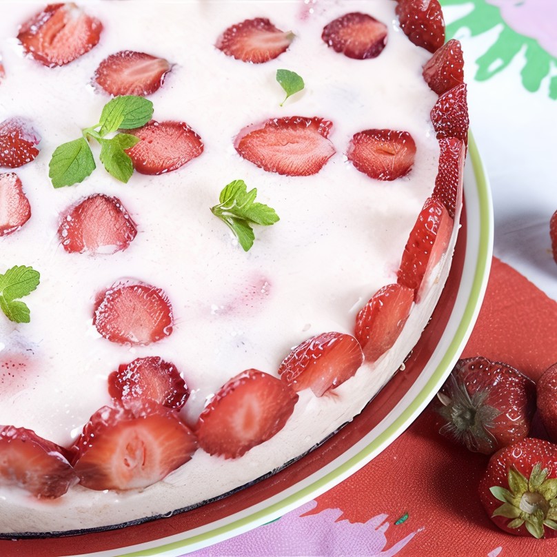 Клубничный пирог с кремом