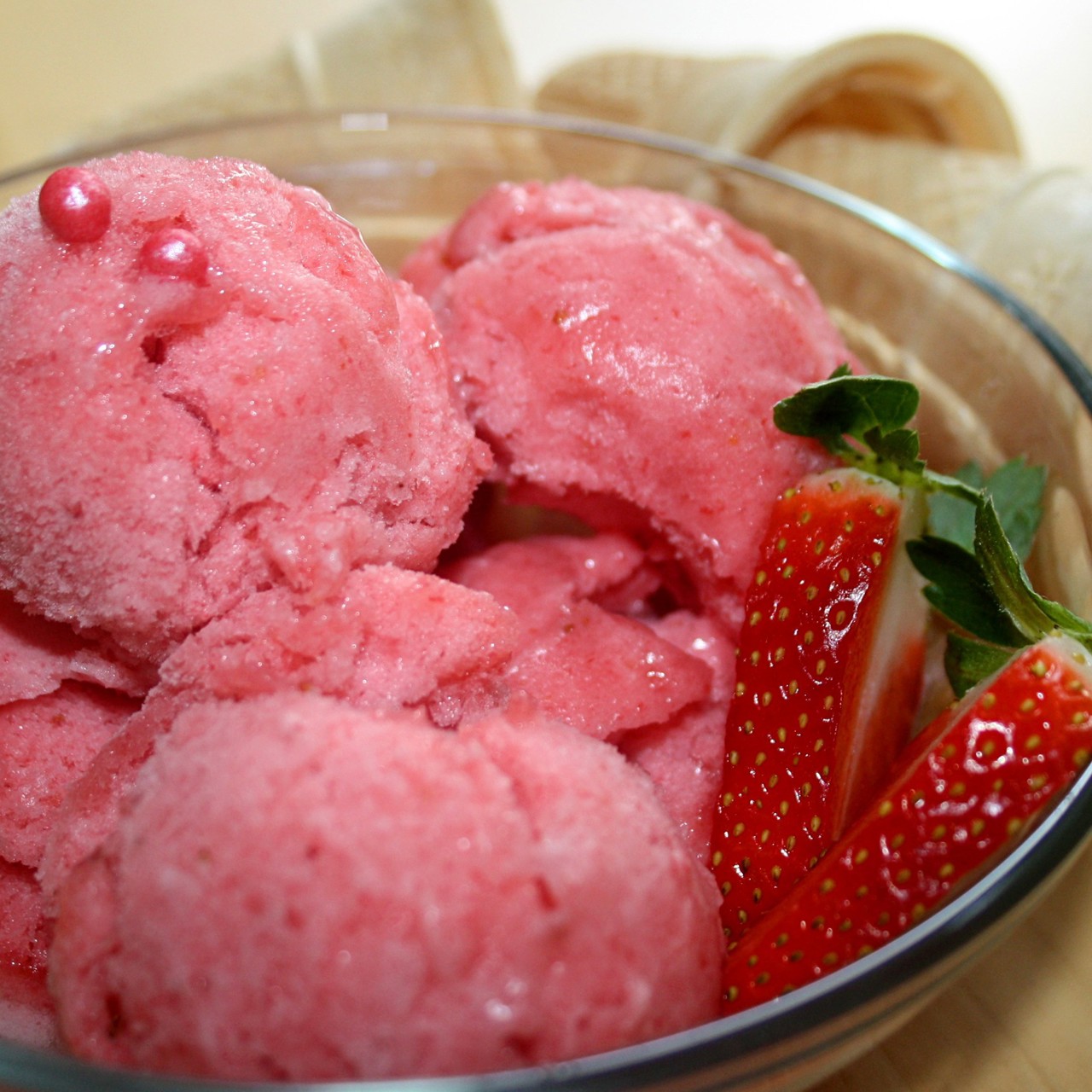 Клубничный сорбет с белком