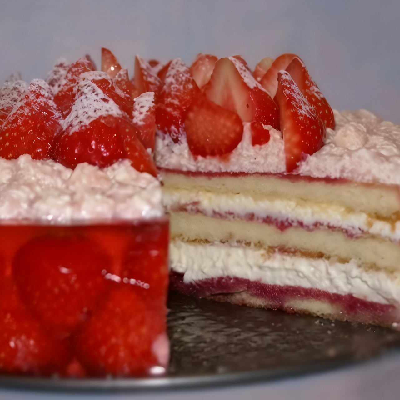 Клубнично-малиновый торт