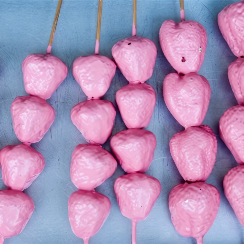 Клубника в розовом шоколаде