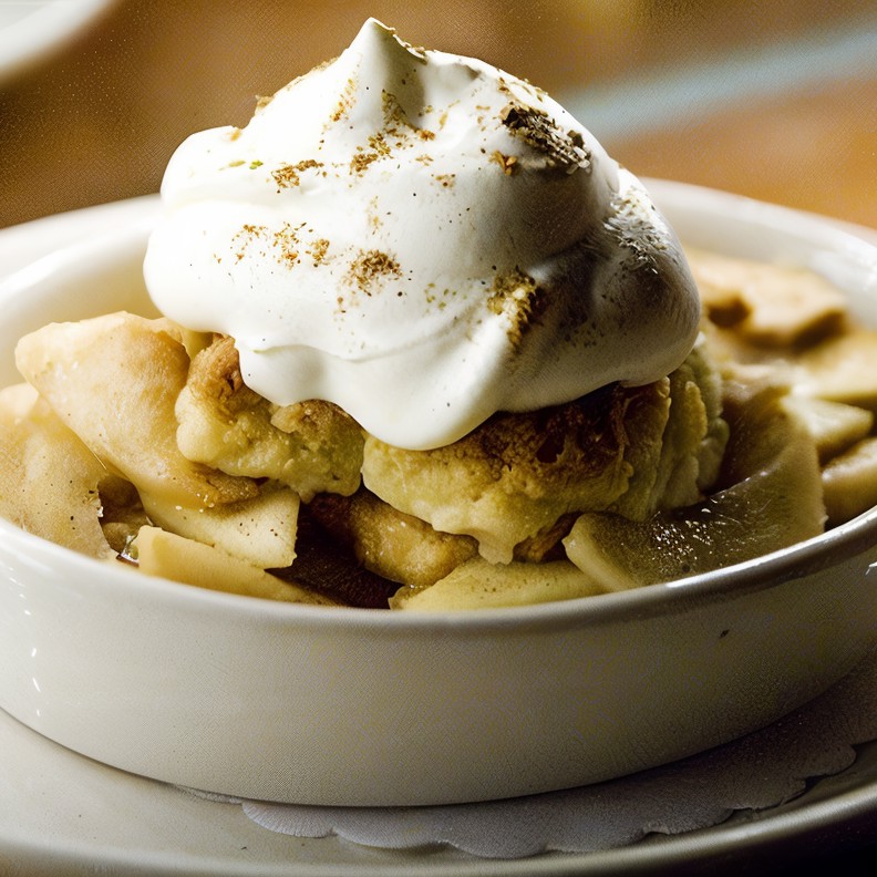 Коблер с яблоками, айвой и ромовым изюмом