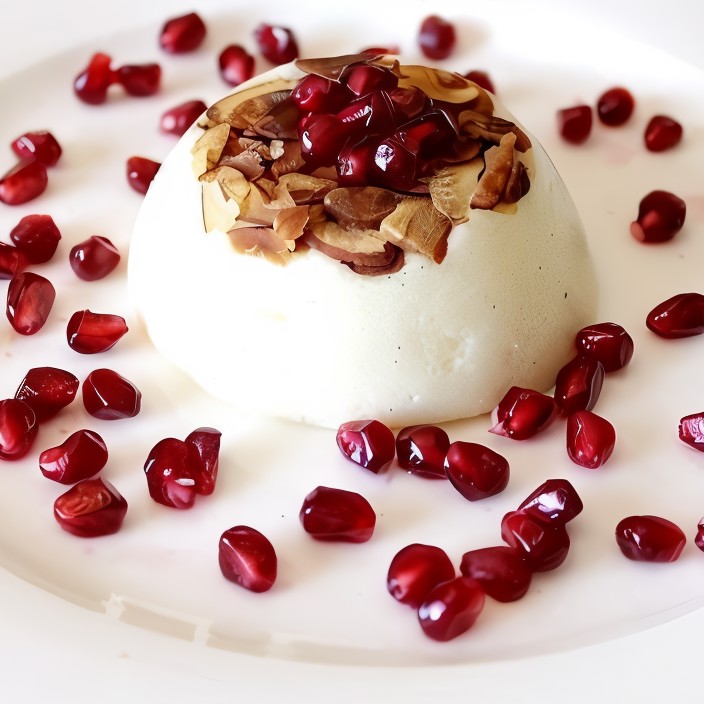 Кокосовый манный пудинг с засахаренными миндальными хлопьями