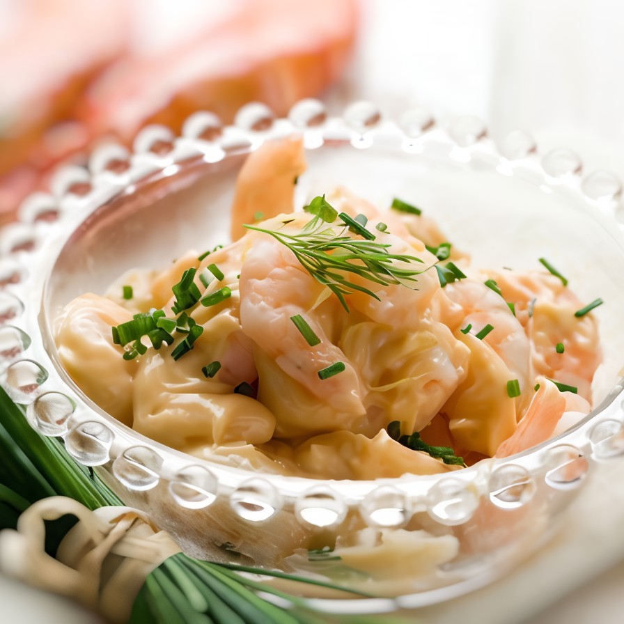 Коктейль из креветок с острым чесночно-лаймовым соусом и грейпфрутами