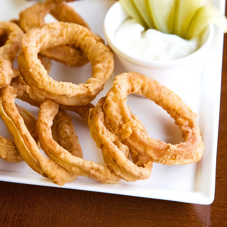 Кольца из лука под кисло-сладким соусом