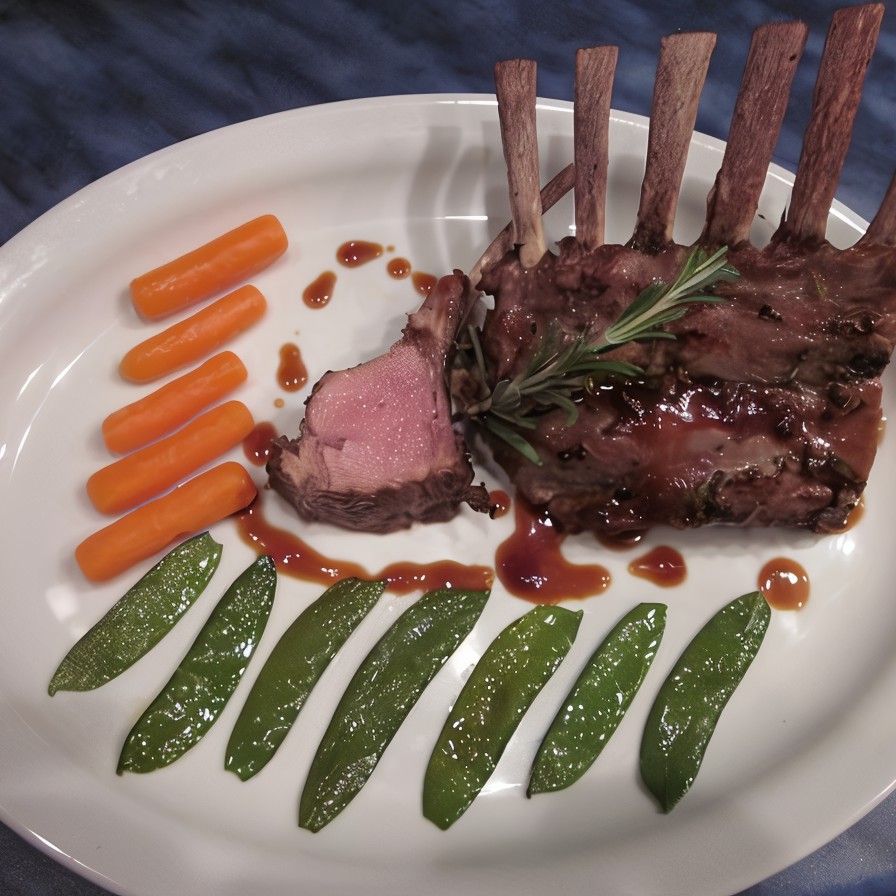 Корейка молочного теленка с овощами