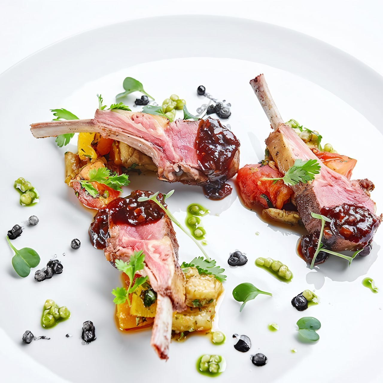 Корейка ягненка с печеными овощами