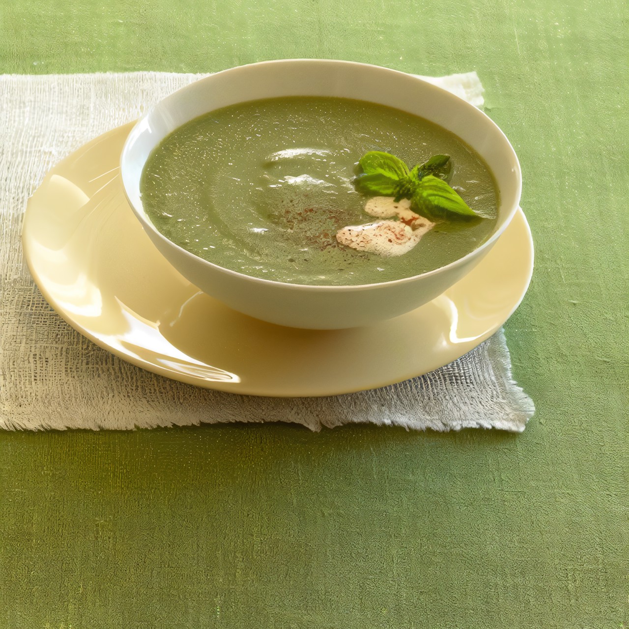 Крем-суп из цукини с греческим йогуртом и мятой