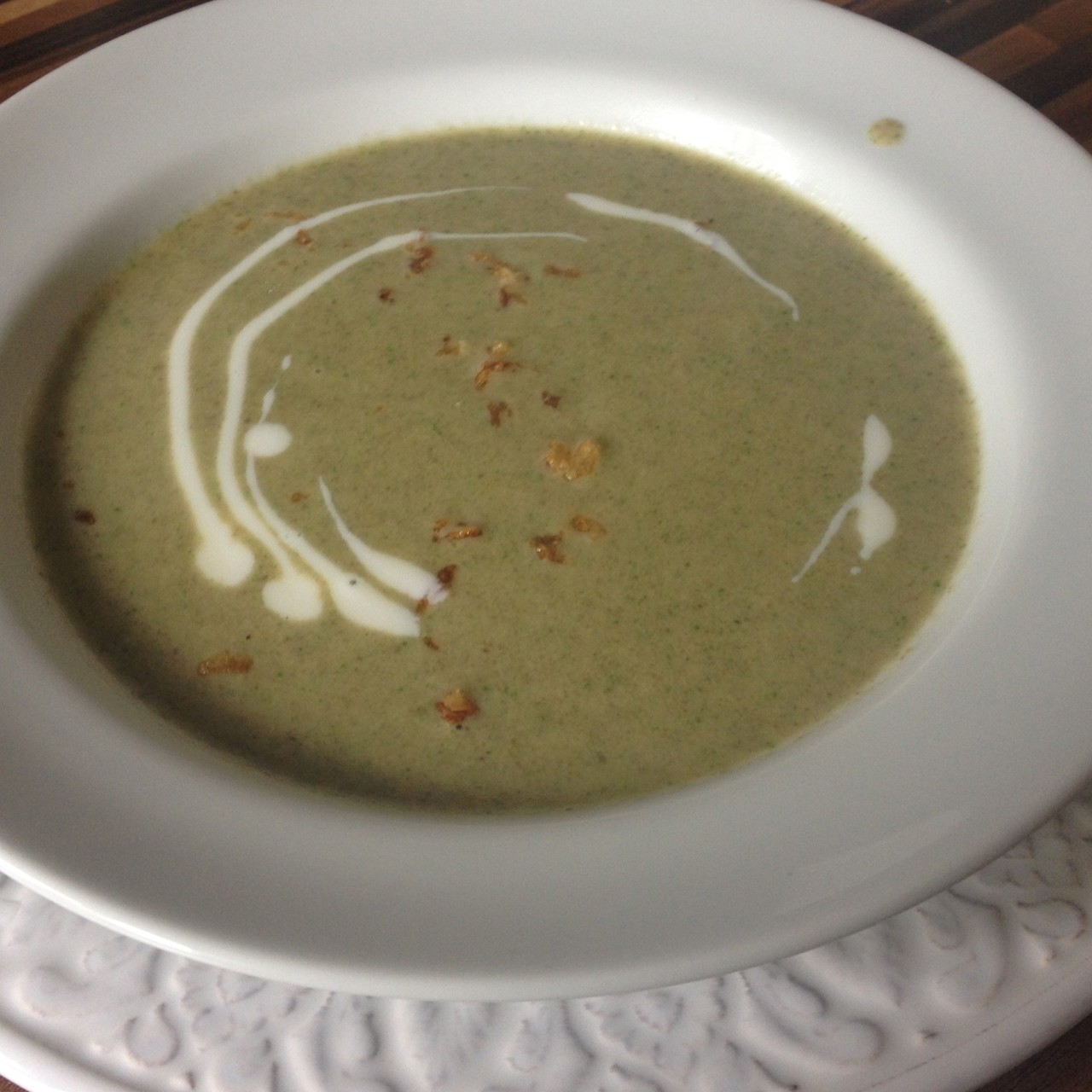 Крем суп из грибов и шпината