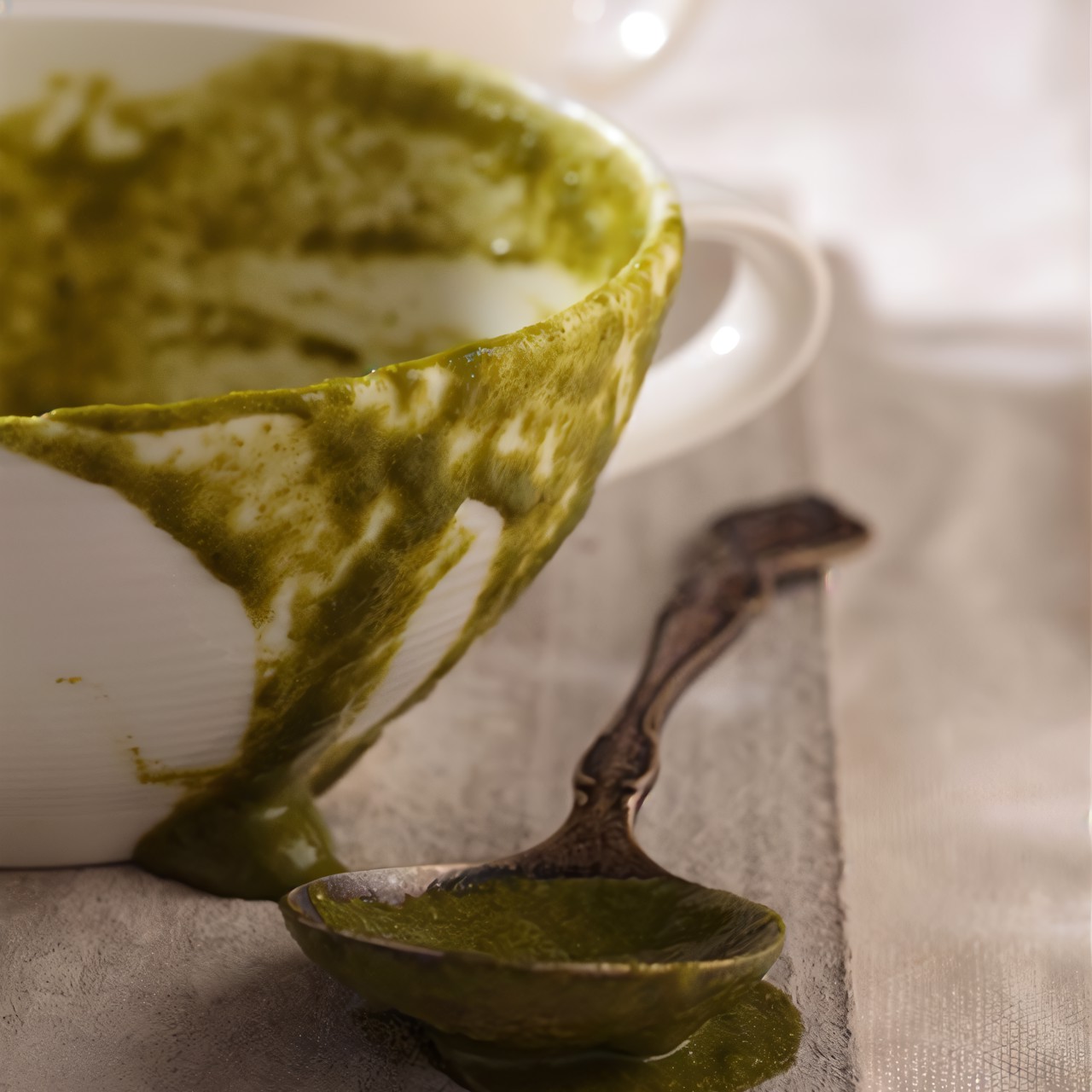 Крем-суп из шпината и смеси салатов