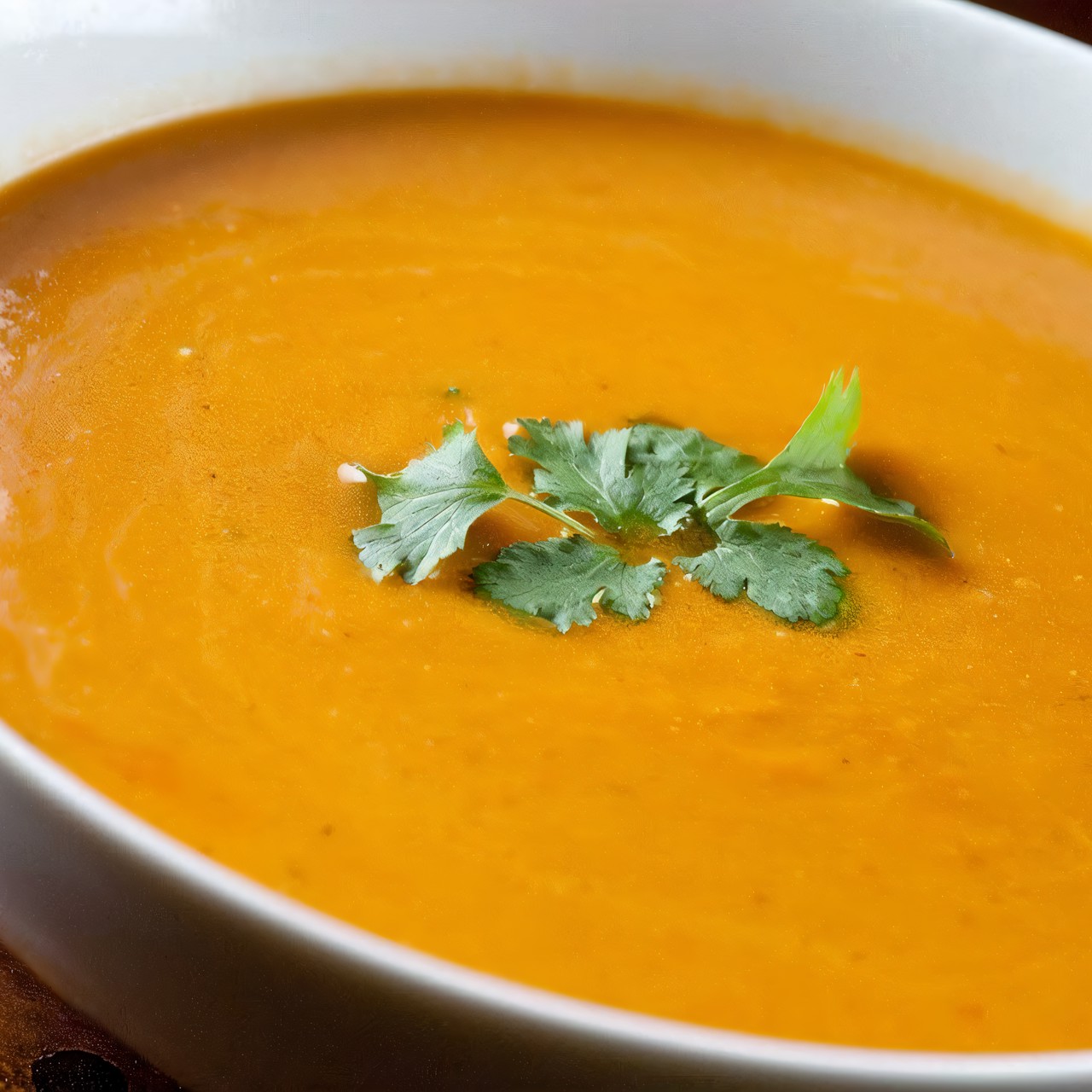 Крем-суп из тыквы с муссом из зеленого горошка