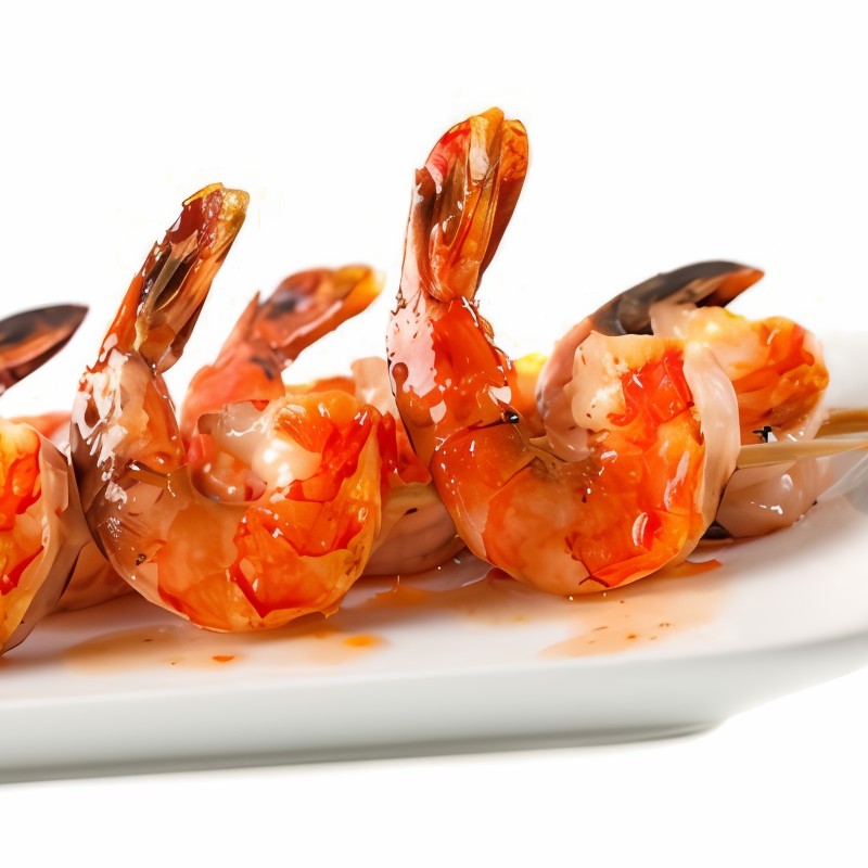 Креветки на гриле с арахисово-чесночным соусом