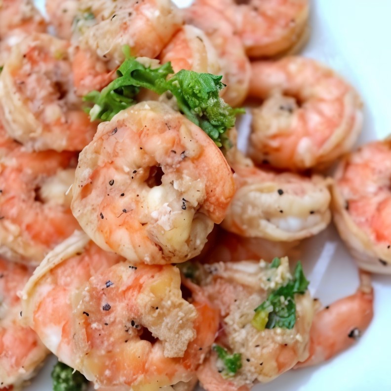 Креветки с чесночным соусе