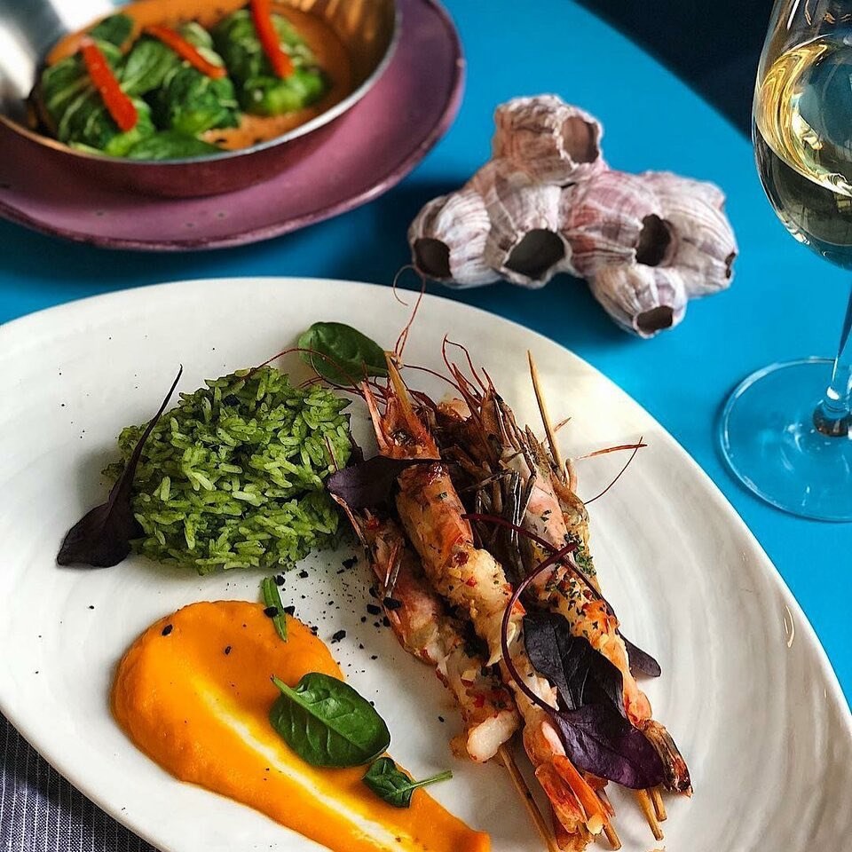 Креветки с имбирно-чесночным соусом