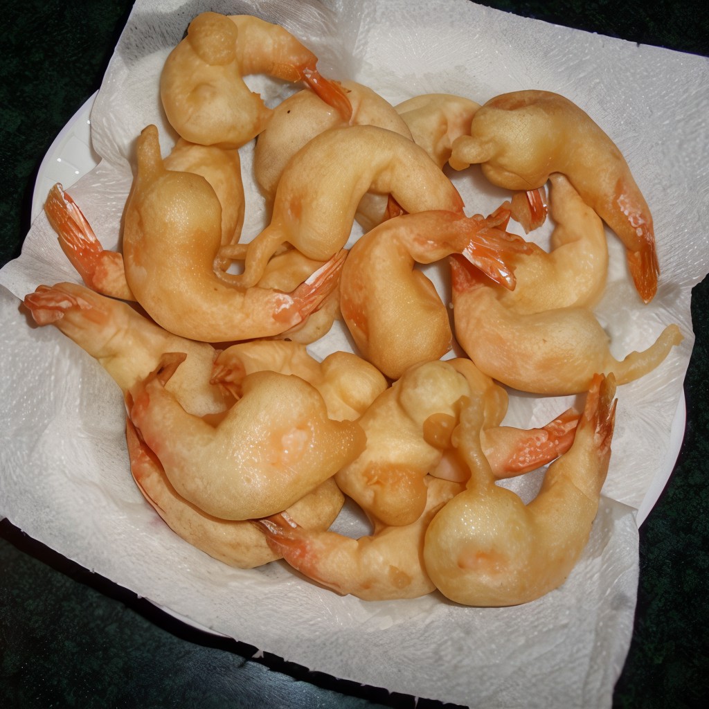 Креветки в темпуре с соусом из ананасов