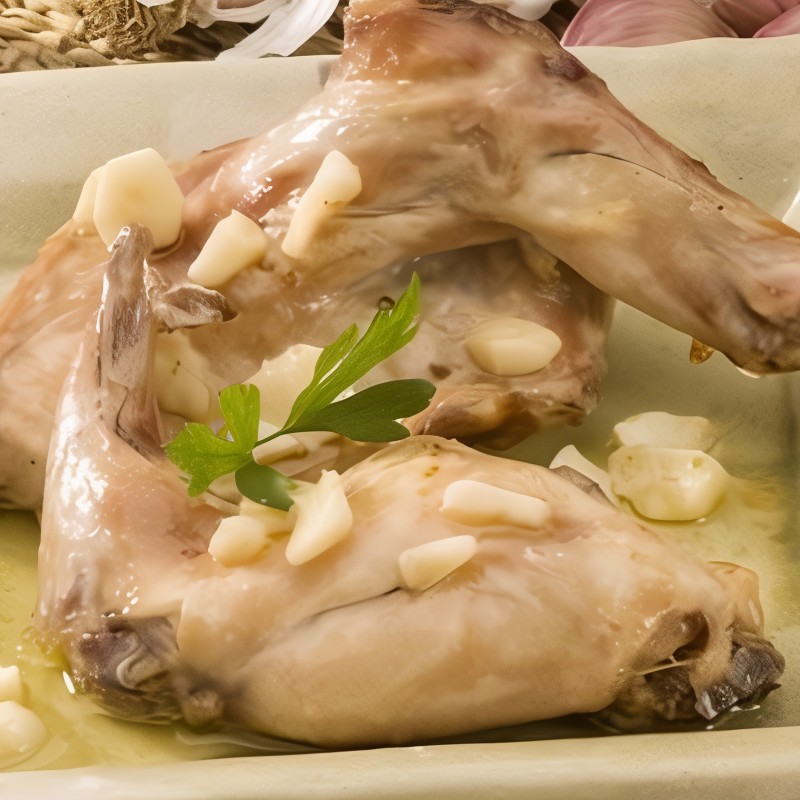 Кролик со сметаной и грибами