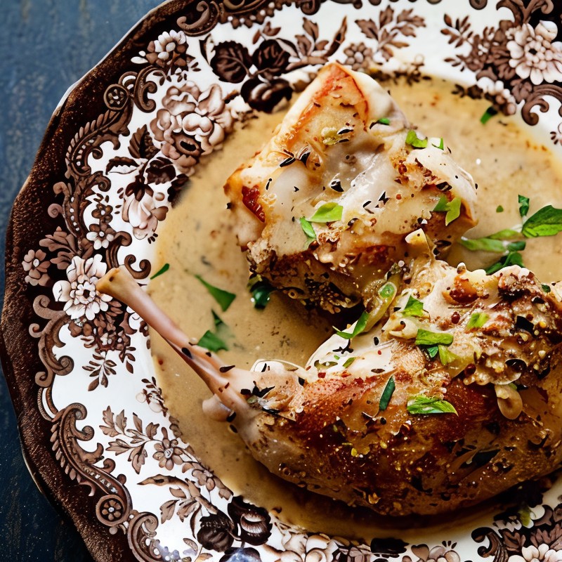 Кролик в сливочном соусе