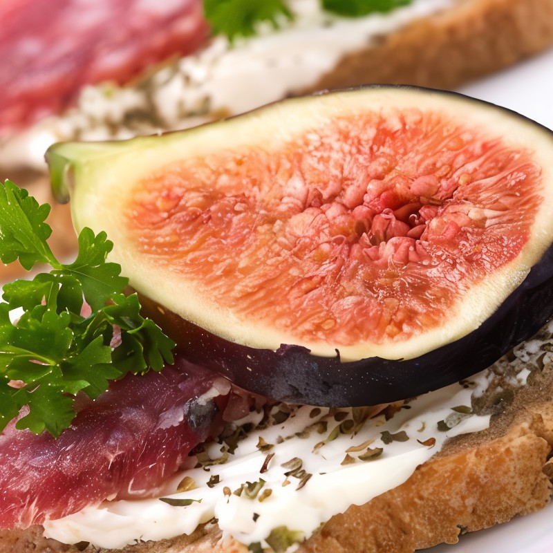 Кростини с прошутто, инжиром и мятой