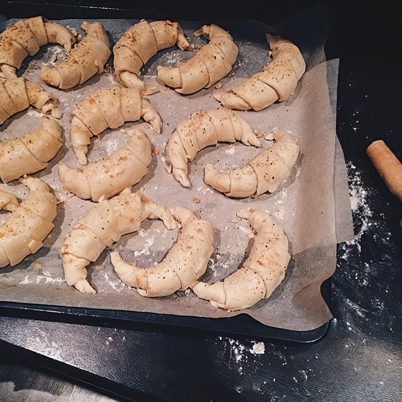 Круассаны с варено-копченной ветчиной