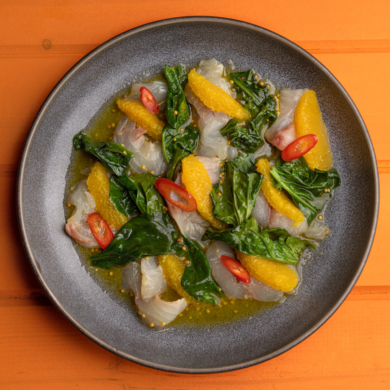 Крудо из дорадо с апельсином