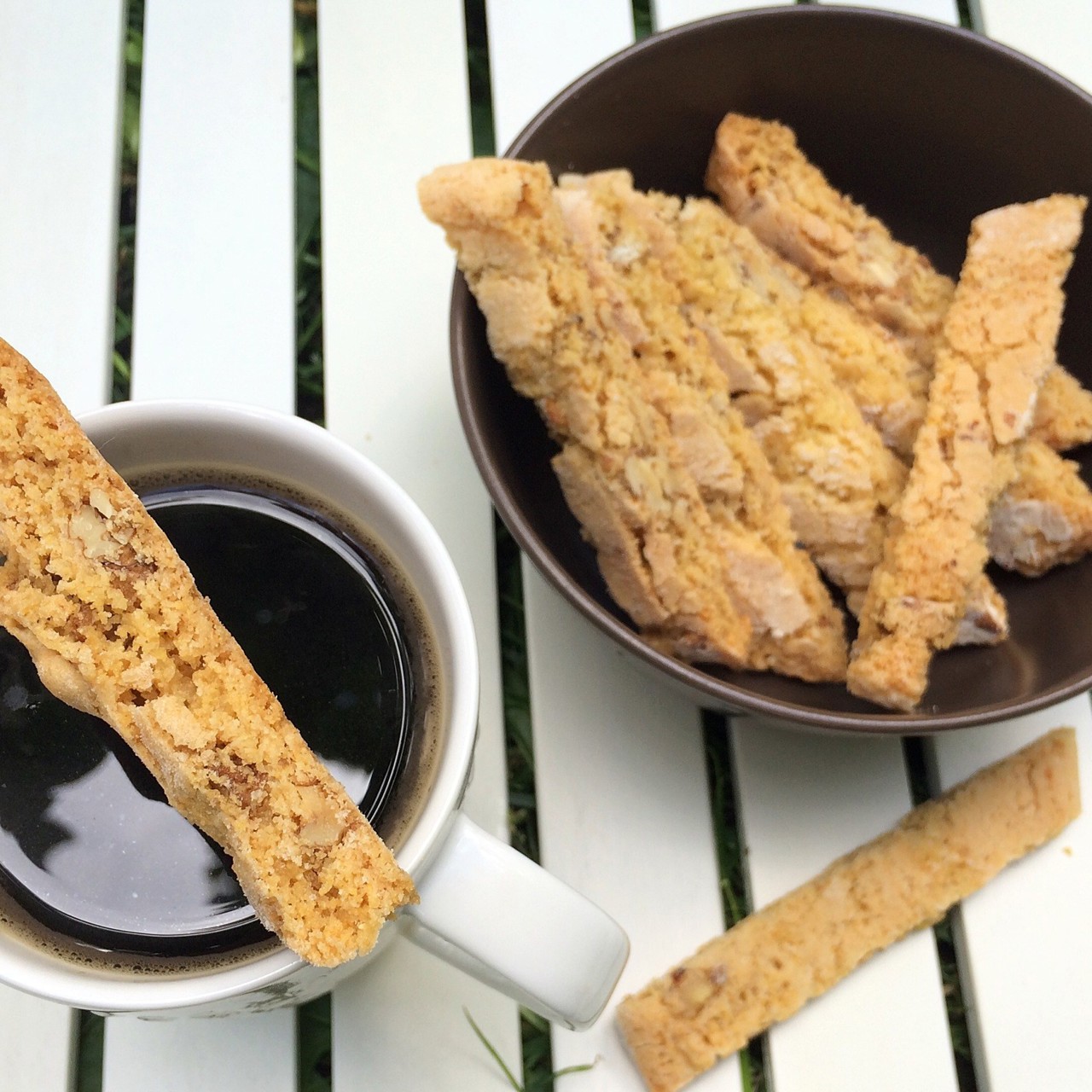 Кукурузные бискотти с грецким орехом