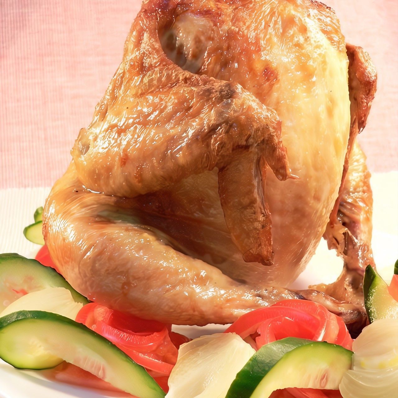 Курица на бутылке