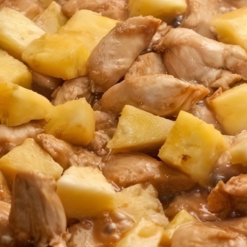 Курица с ананасами и лаймом
