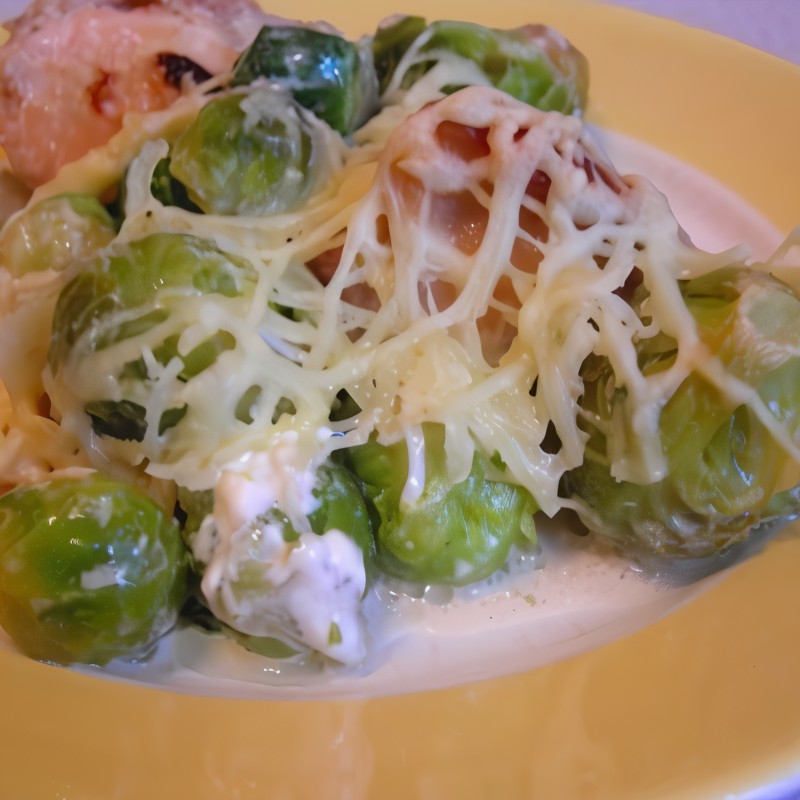 Курица с брюссельской капустой