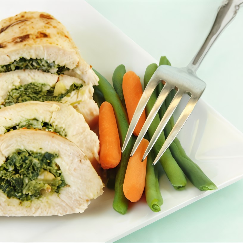 Курица с начинкой из трав