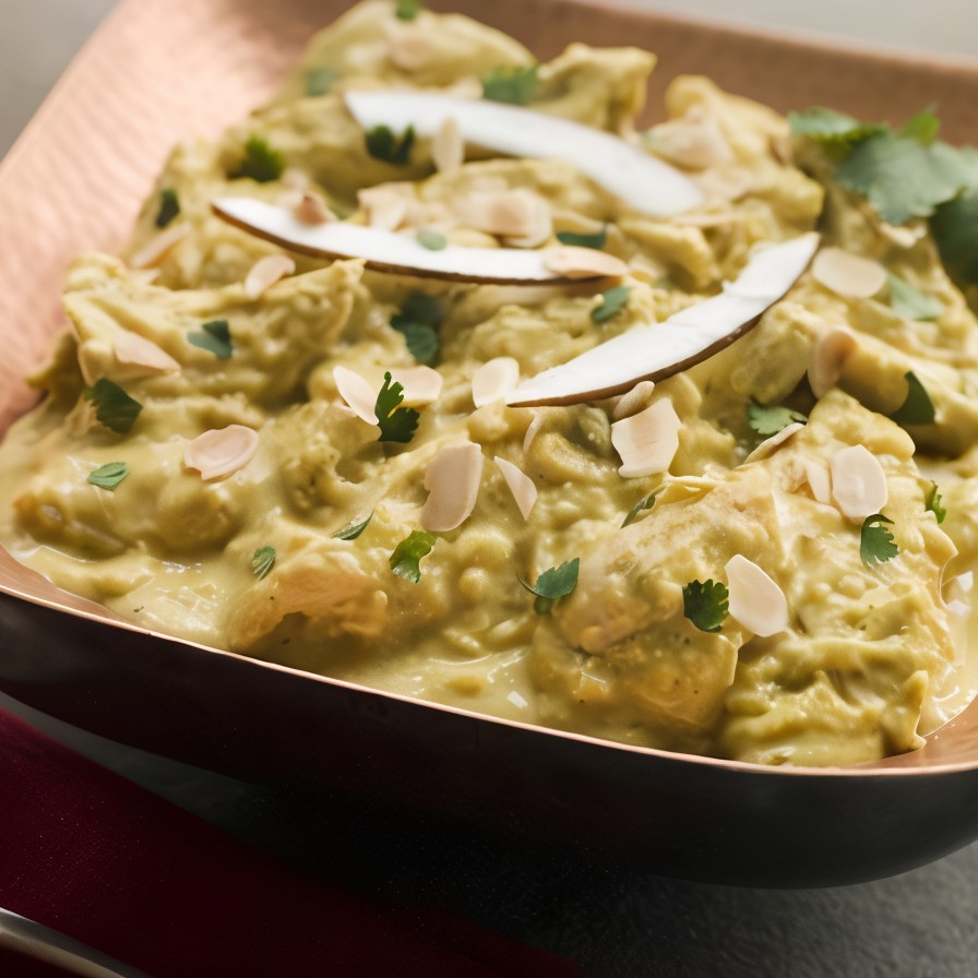 Курица с ростками сои и карри