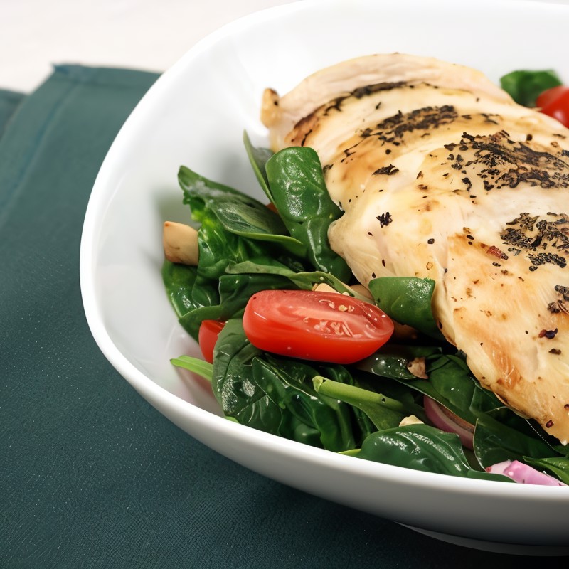 Курица со шпинатом и горчично-абрикосовым соусом