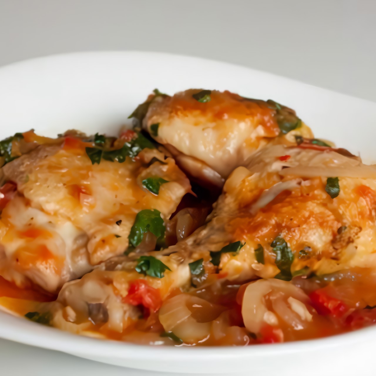 Курица, тушеная с овощами