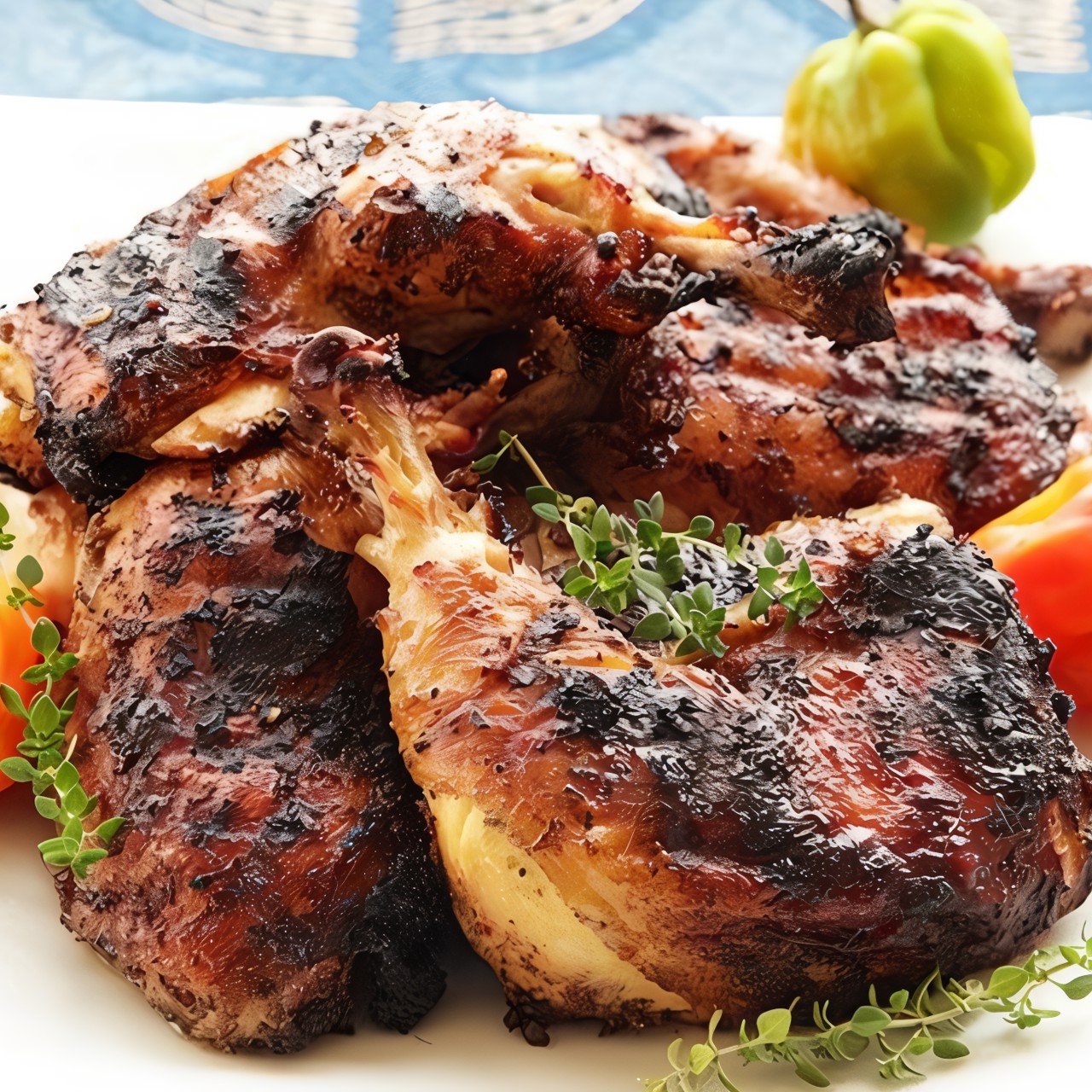 Курица в ямайском маринаде джерк