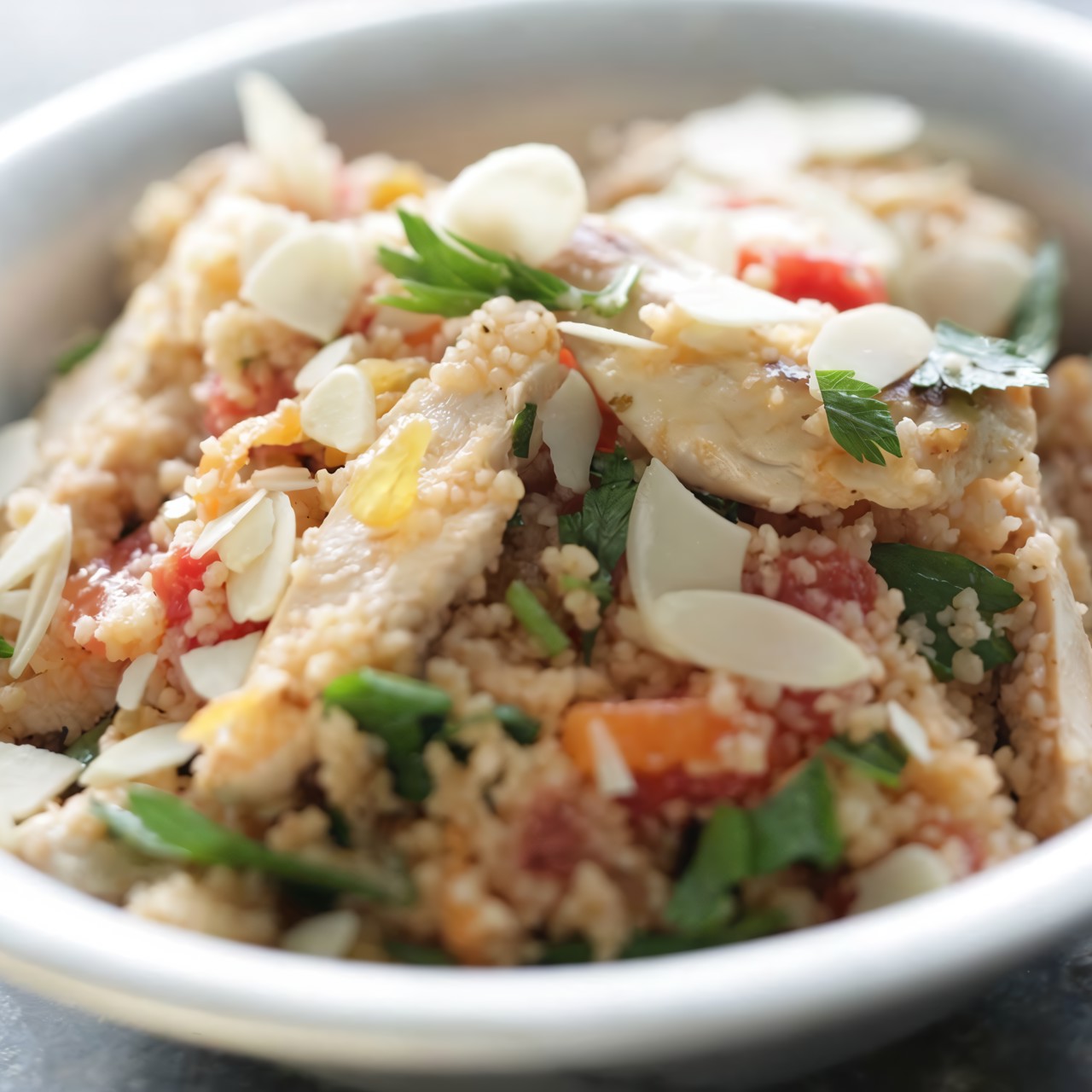 Курица в миндале с кускусом