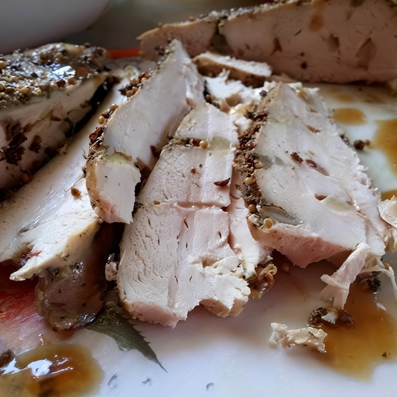 Куриная «буженина» в специях, нашпигованная чесноком