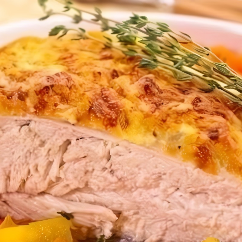 Куриная грудка под йогуртовым соусом с сыром