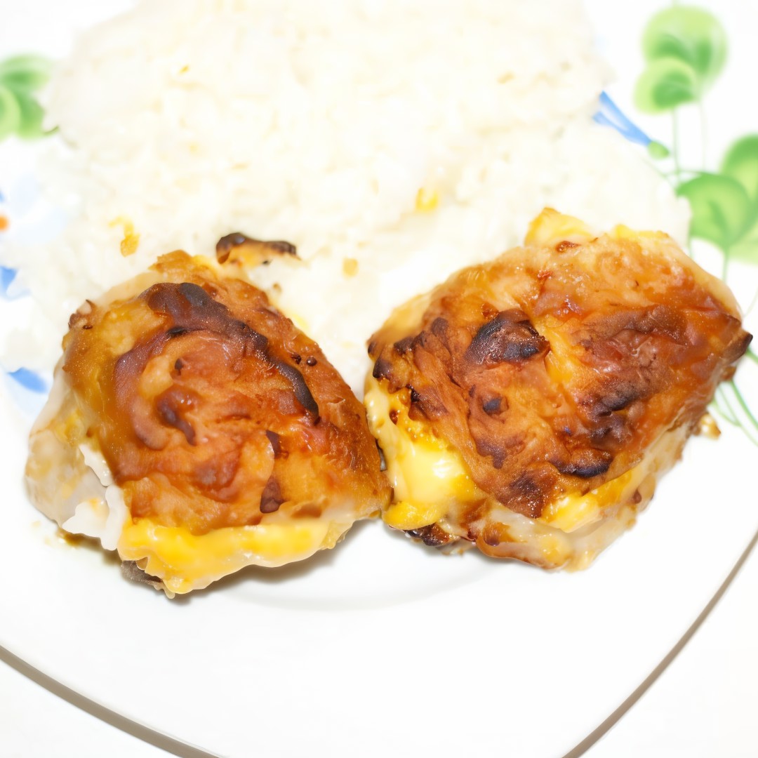 Куриные бедра с сыром
