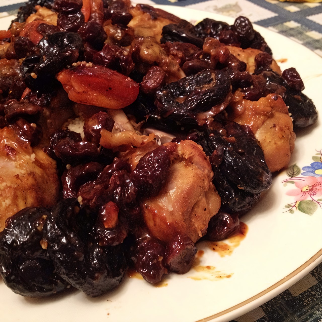 Куриные голени по-восточному с сухофруктами и кускусом