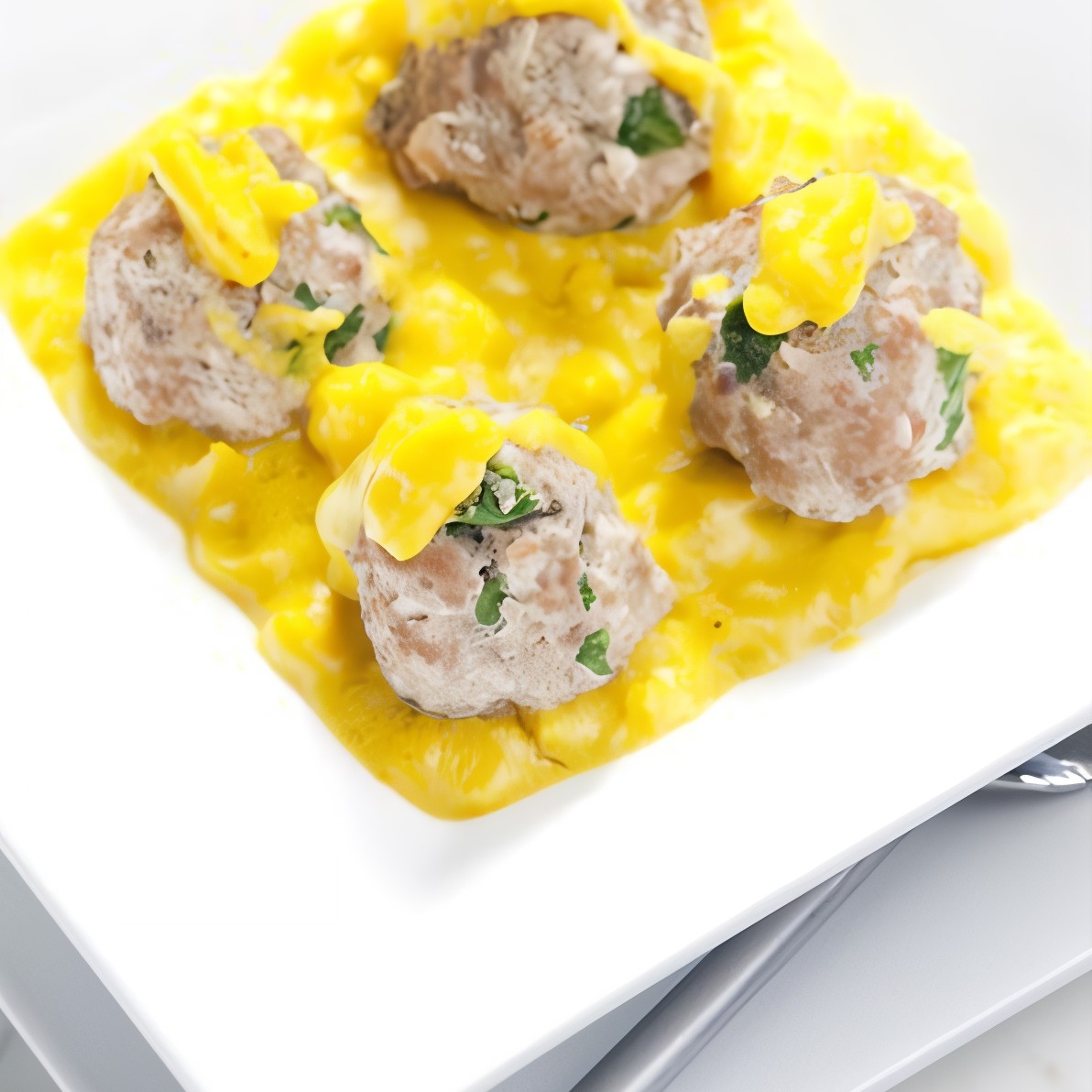 Куриные котлеты с киноа и яблочным соусом