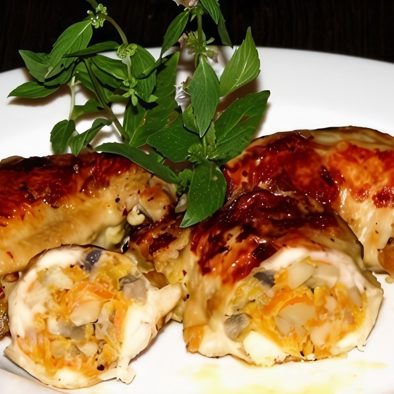 Куриные крылышки. фаршированные грибами