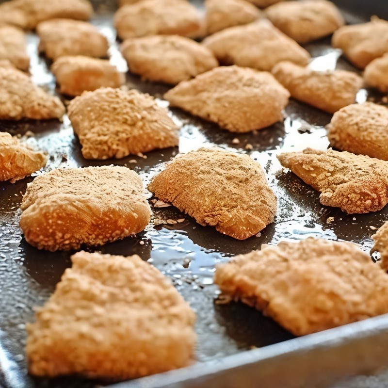 Куриные наггетсы в картофельных чипсах, запеченные в духовке